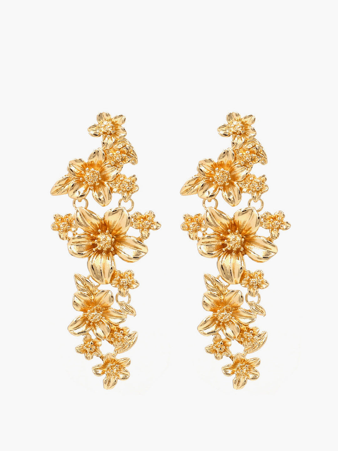 Goldene Blumen-Steckohrringe