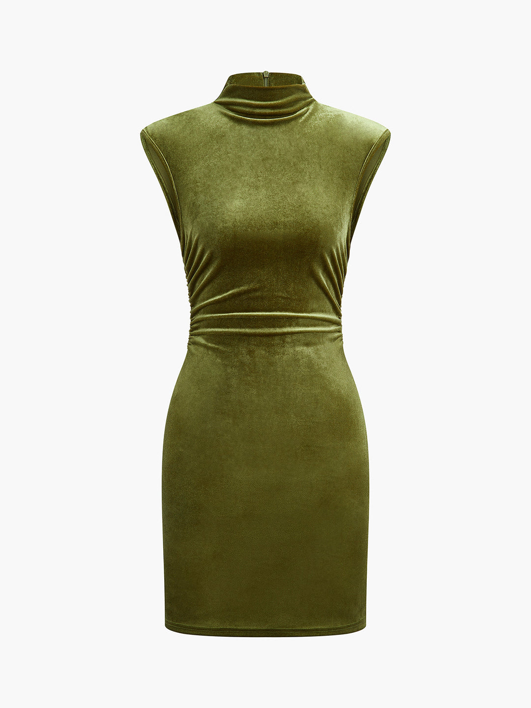Kleid aus Samt mit hohem Kragen und ohne Ärmel