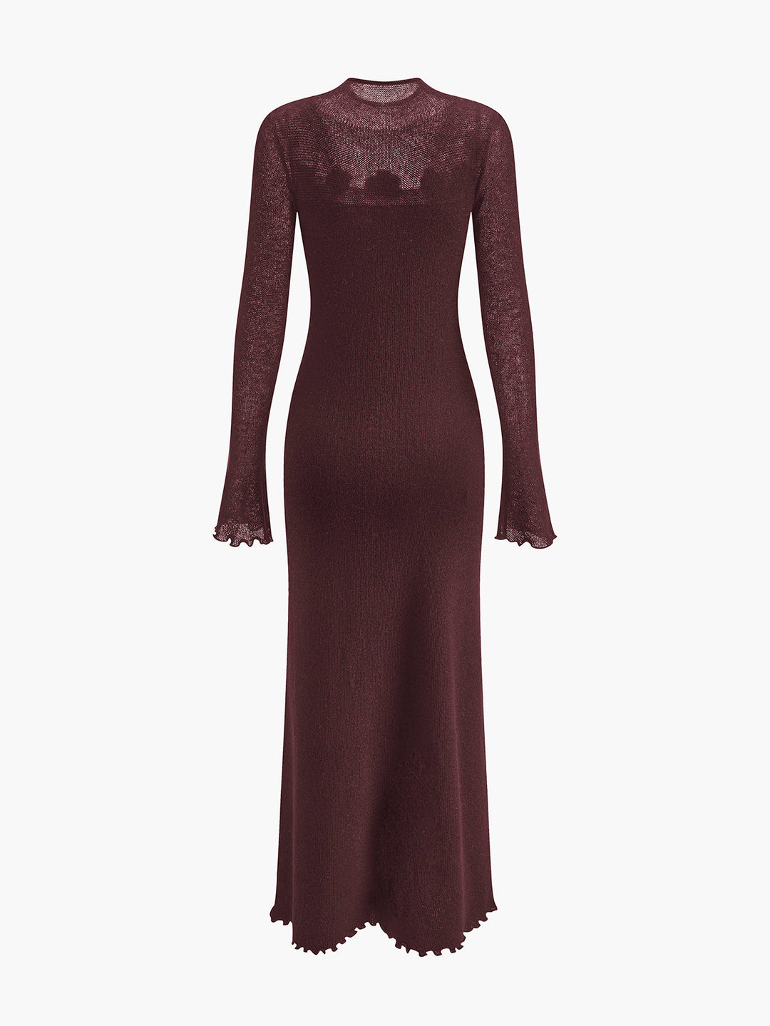 Wollmischung 3D Blumen-Rüschenkragen Pulloverkleid