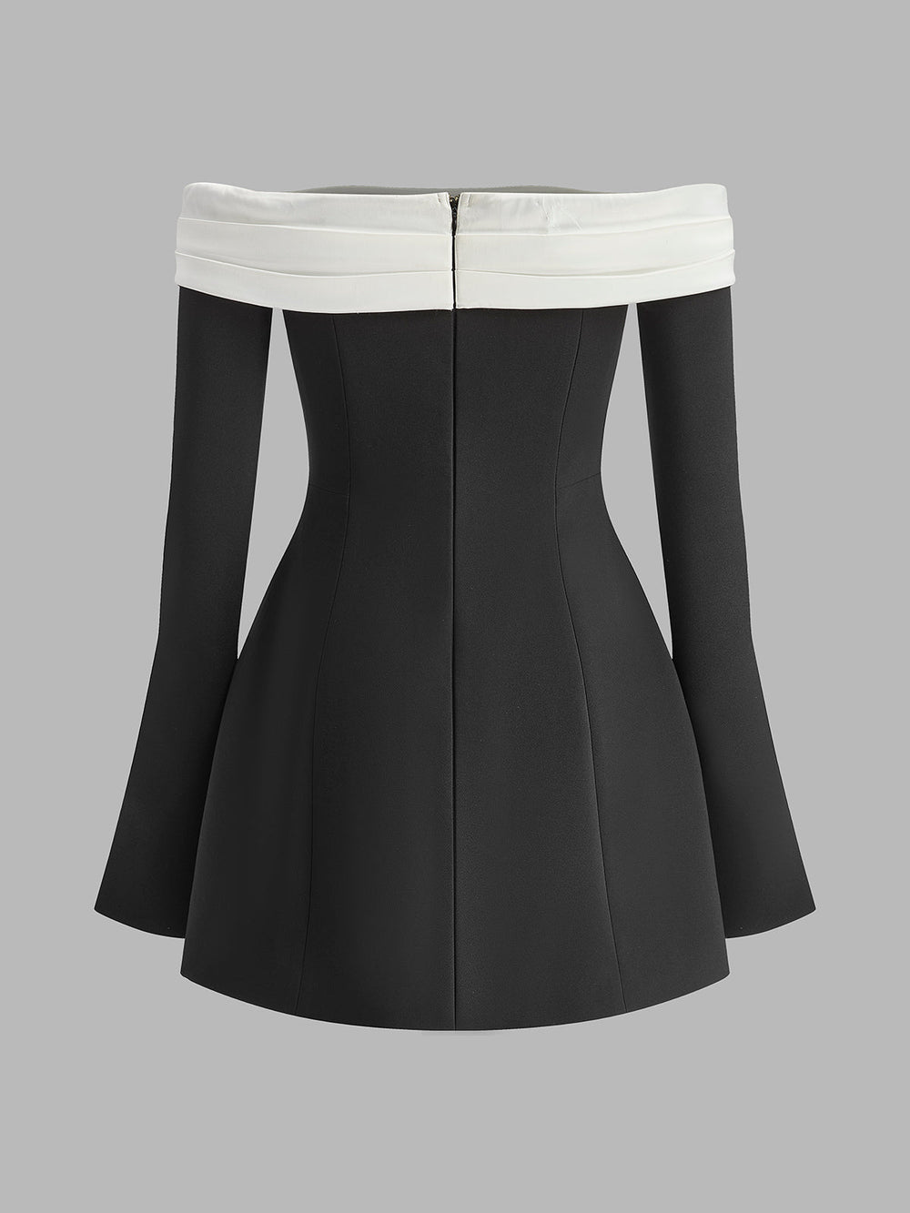Kleid mit Farbblockierung und Glockenärmeln, schulterfrei