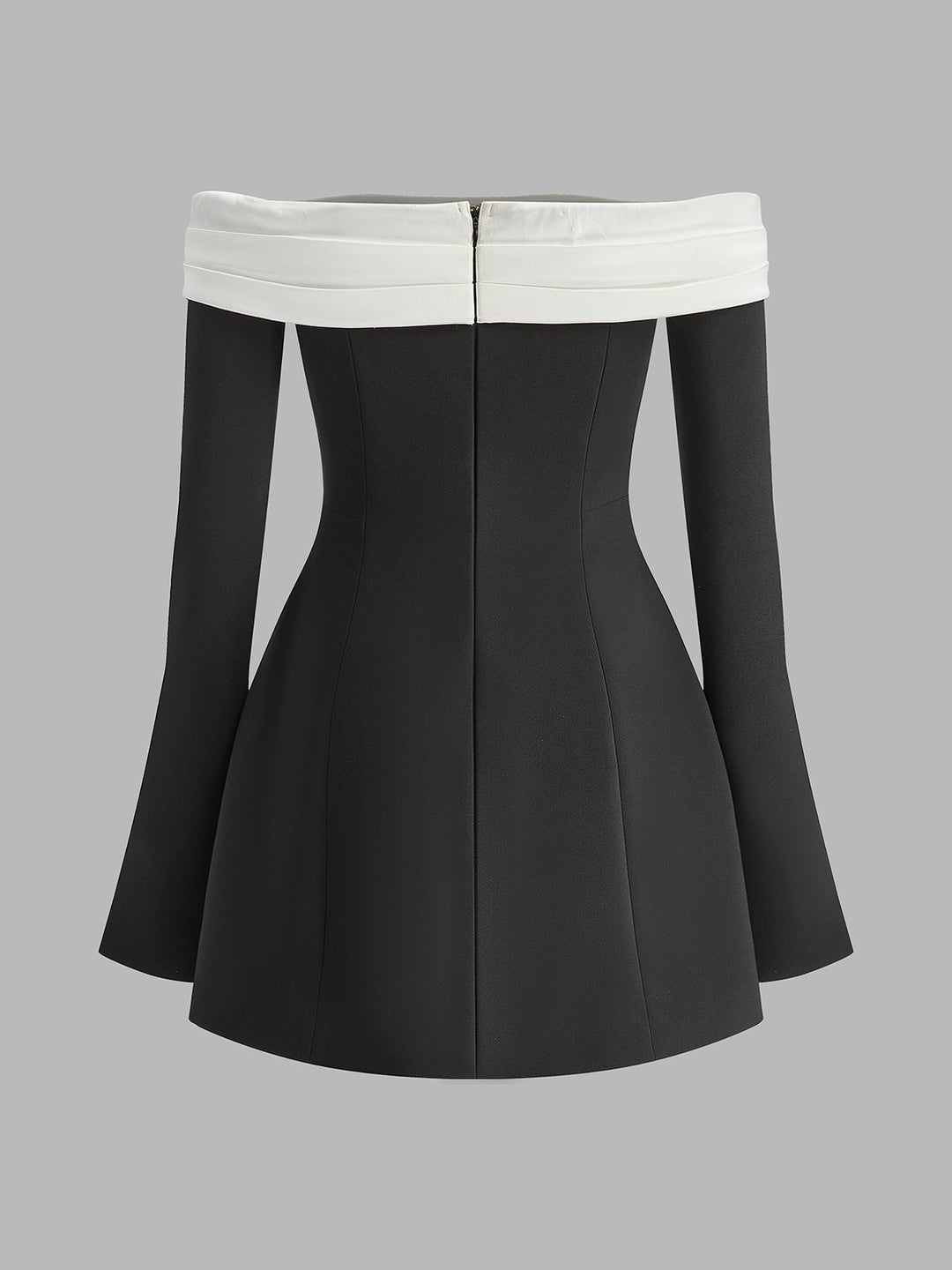 Kleid mit Farbblockierung und Glockenärmeln, schulterfrei