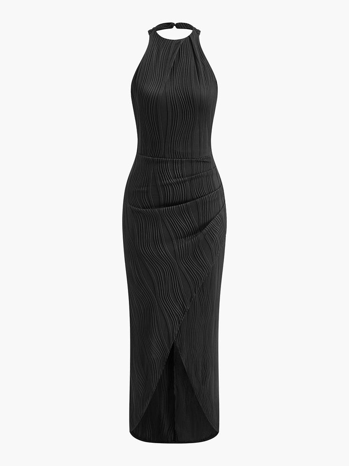 Kleid mit gerafftem Neckholder-Ausschnitt