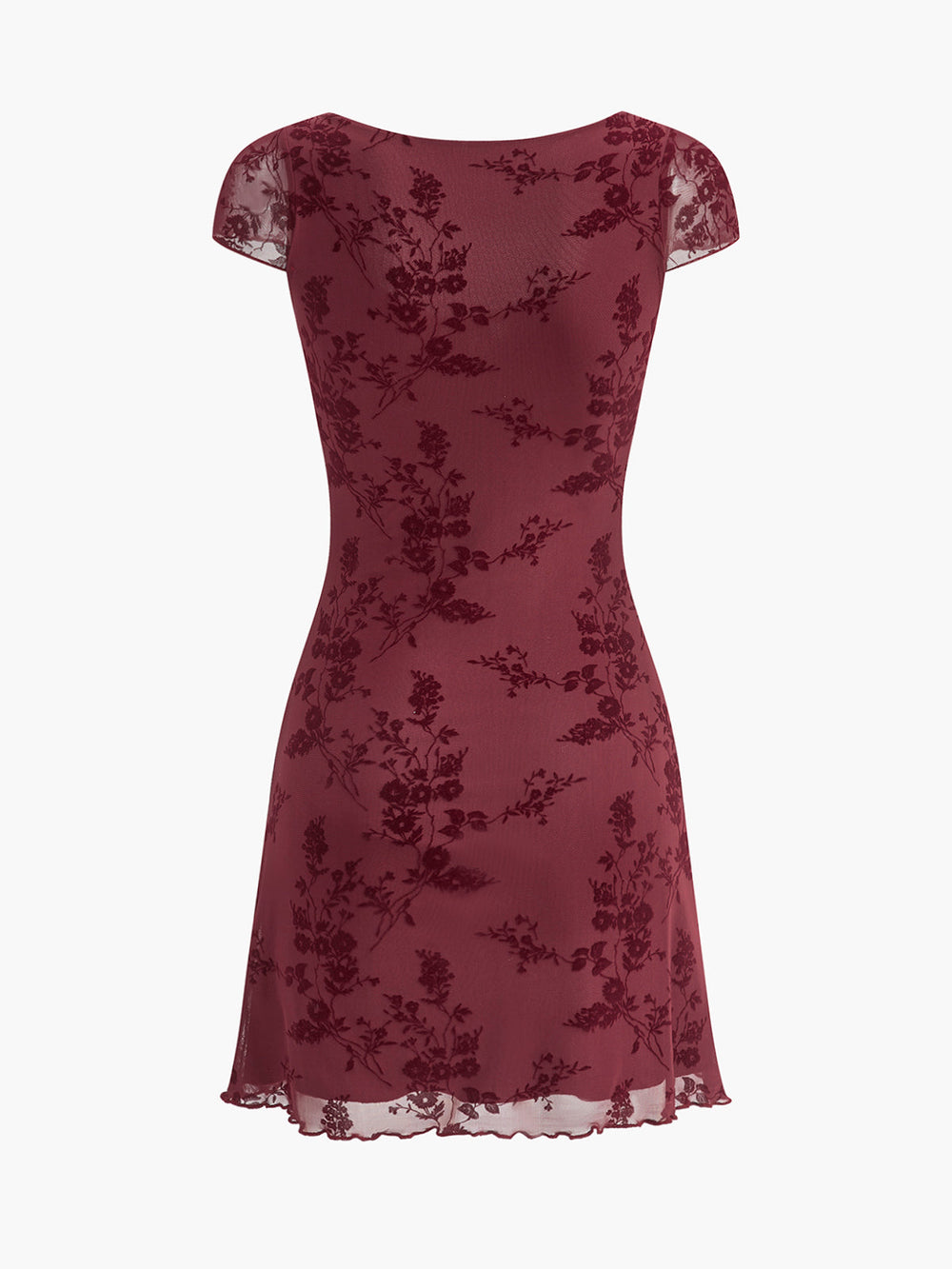 Florales Kleid mit Rüschensaum und Bindegürtel