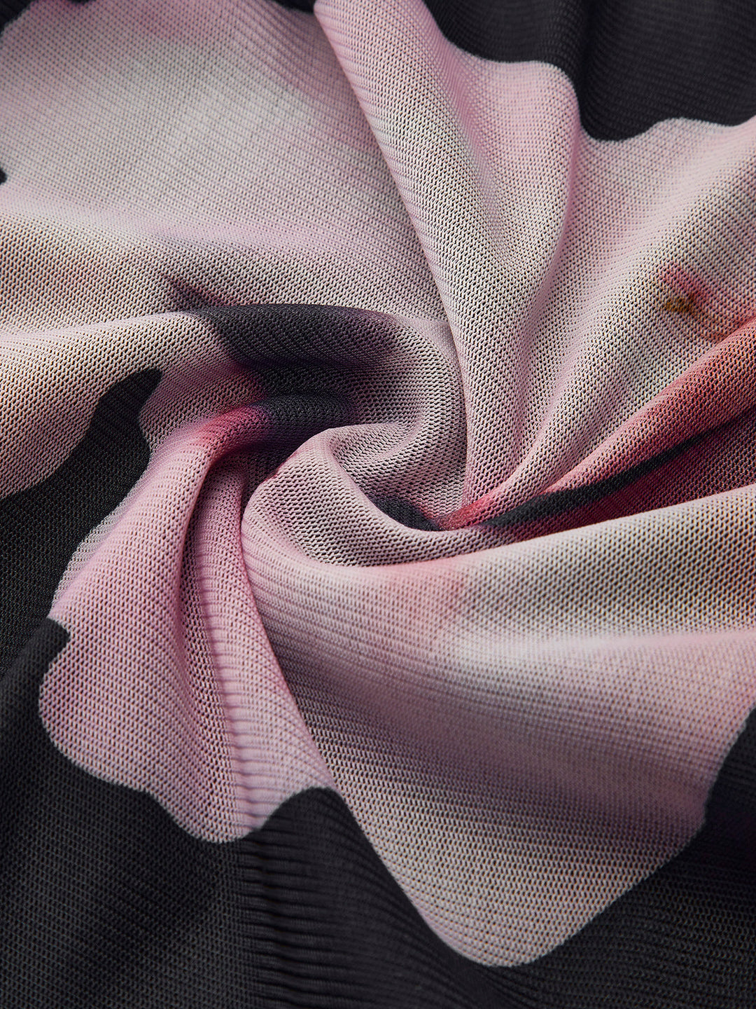 Asymmetrischer Neckholder Blumen Mesh Kleid