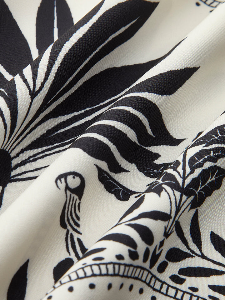 Boho Print V-Ausschnitt Kleid mit Gürtel