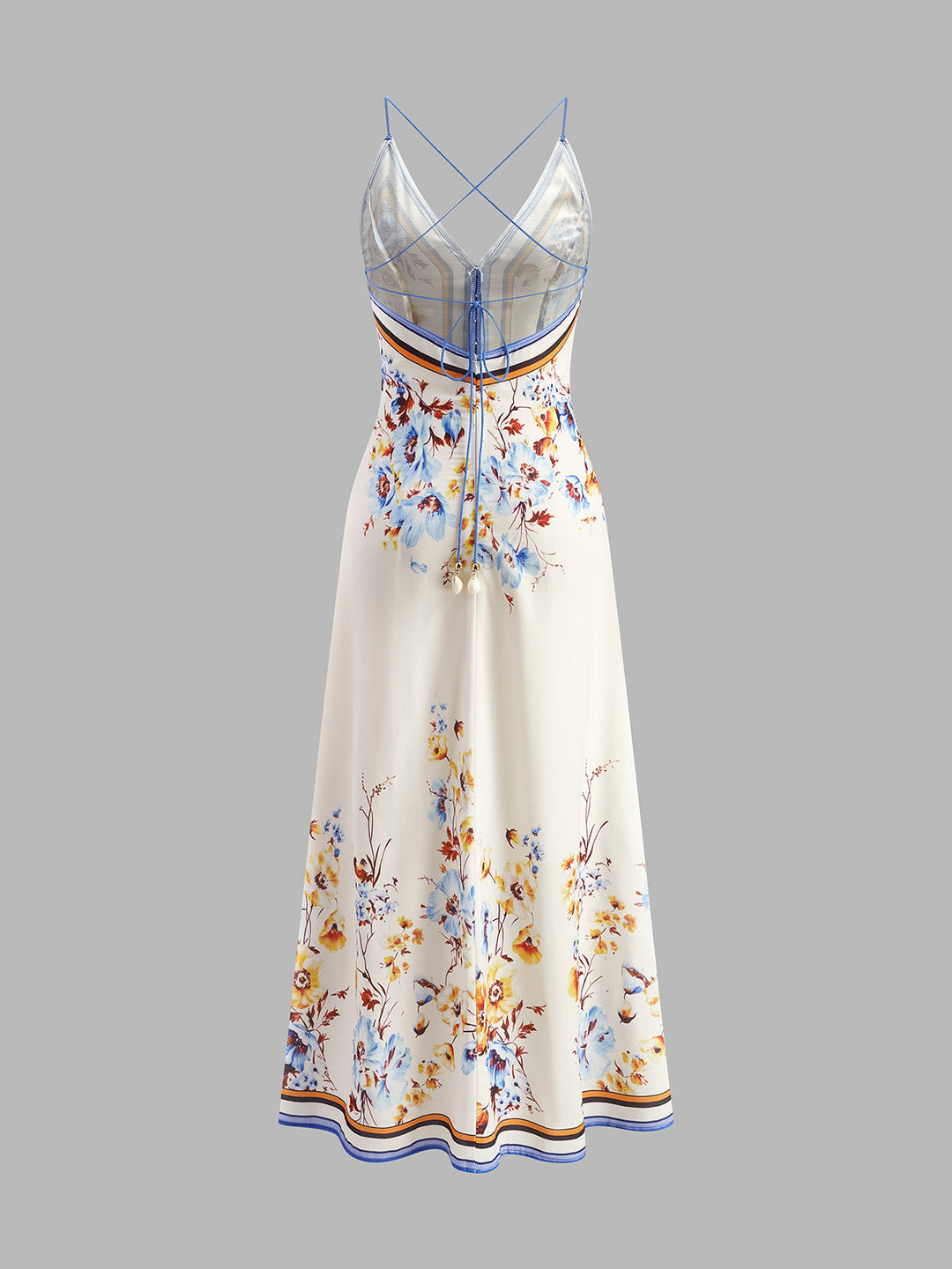 Lässiges Blumenmuster Halfter Langes Kleid