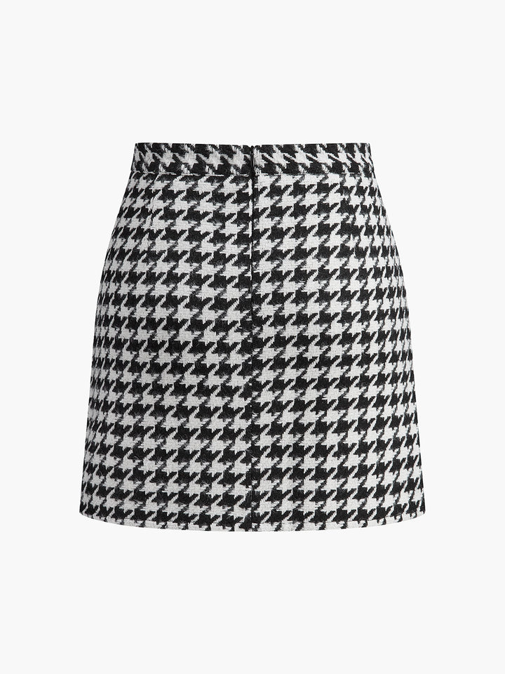 Plaid Tweed Minirock