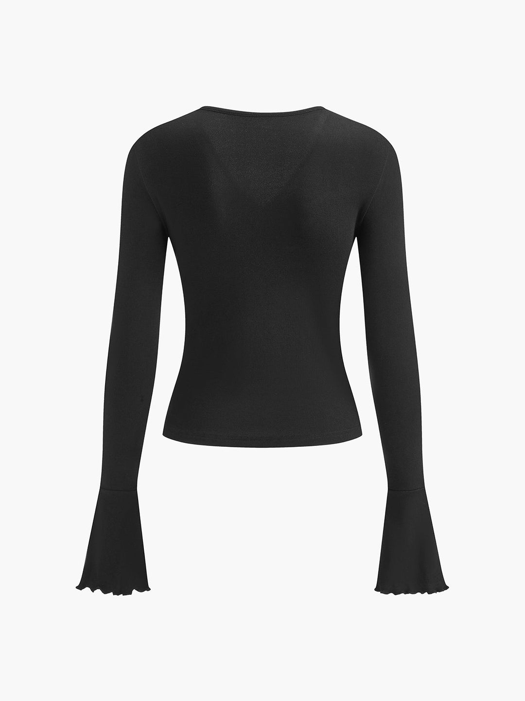 V-Ausschnitt Mesh-Einsatz Strickjacke