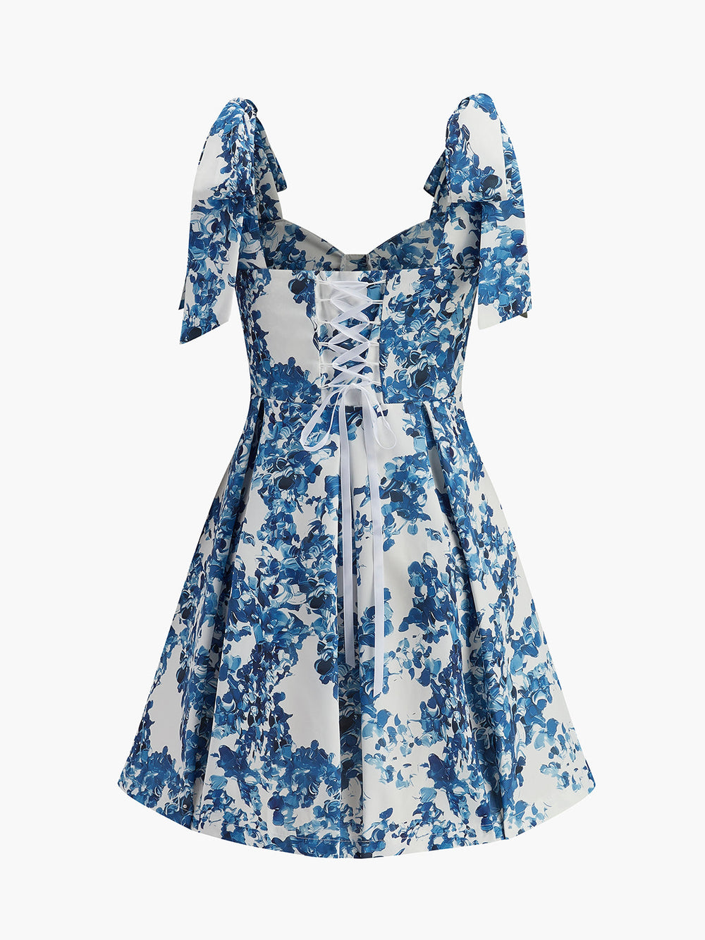 Kleid mit blumigem Print und Spaghettiträgern und herzförmigem Ausschnitt