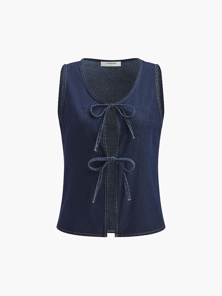 Denim Kordelzug Shorts Set