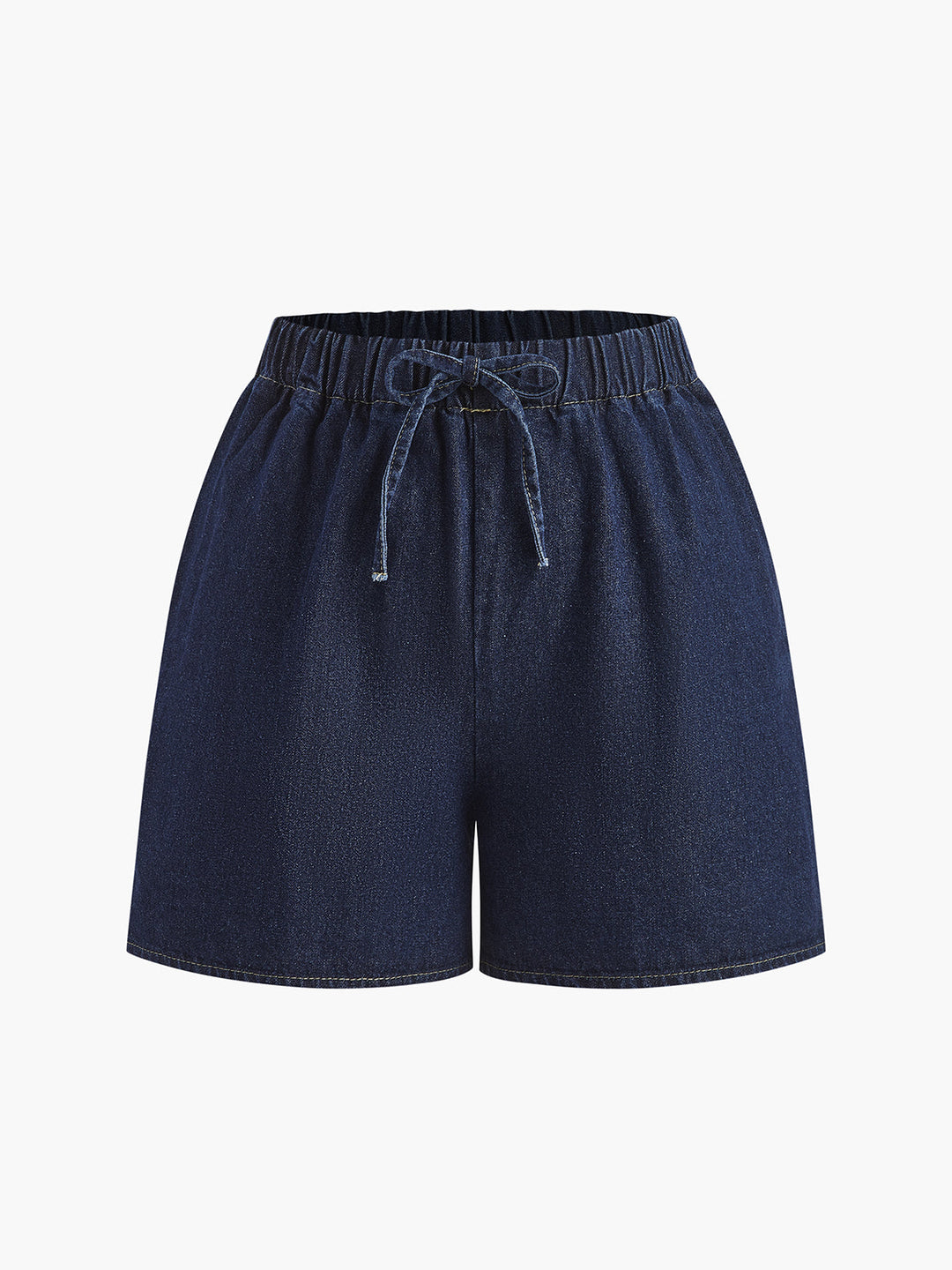 Denim Kordelzug Shorts Set