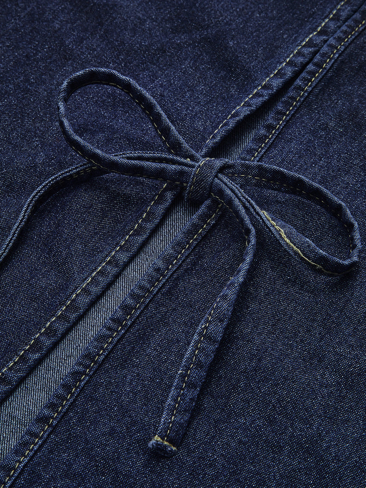 Denim Kordelzug Shorts Set