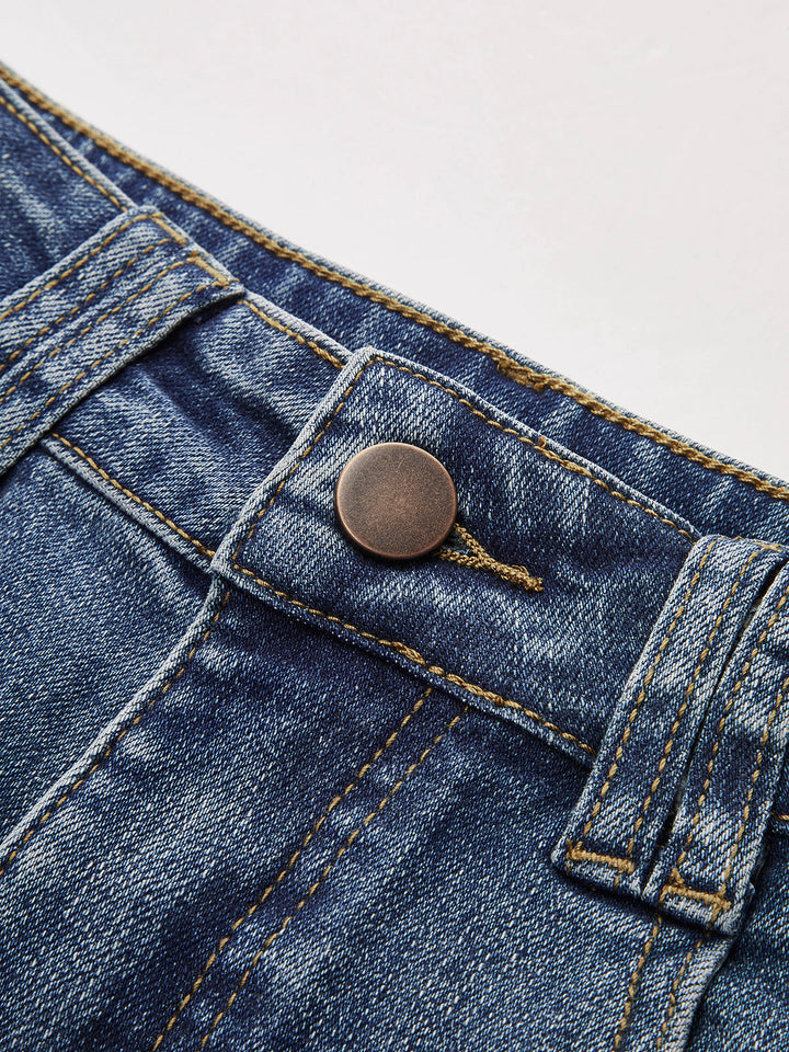Mittelhohe Bootcut-Jeans ohne Gürtel