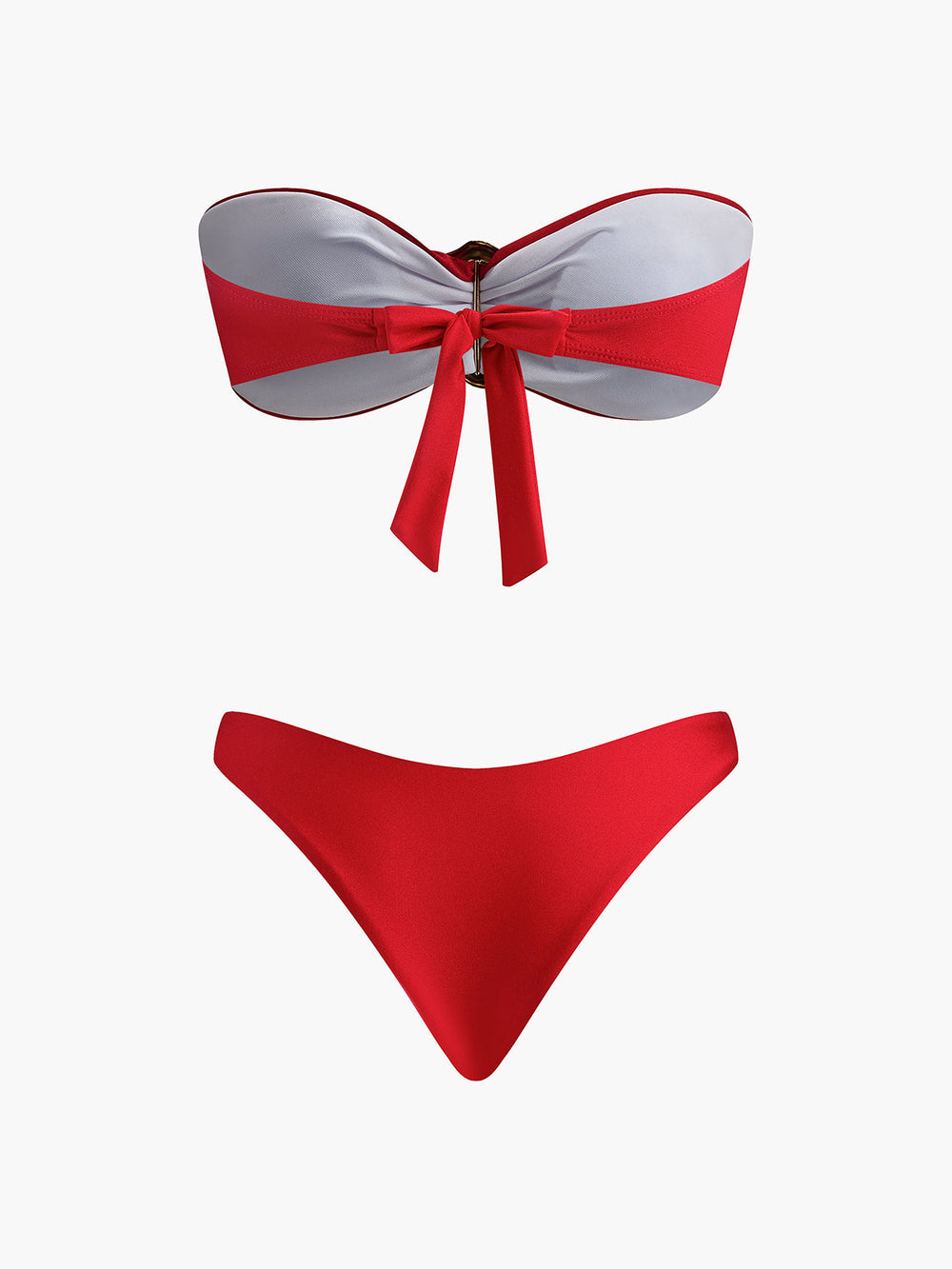Metalldetail-Schleifen-Bandeau-Bikini