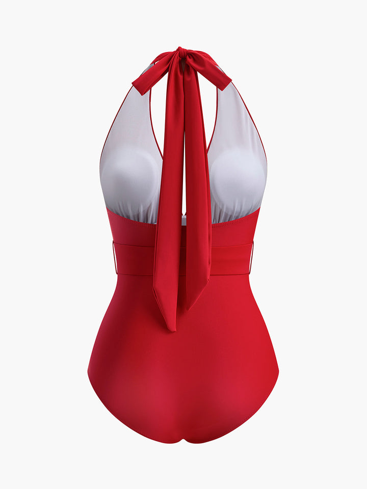 Halter Neck Neckholder Badeanzug aus einem Stück