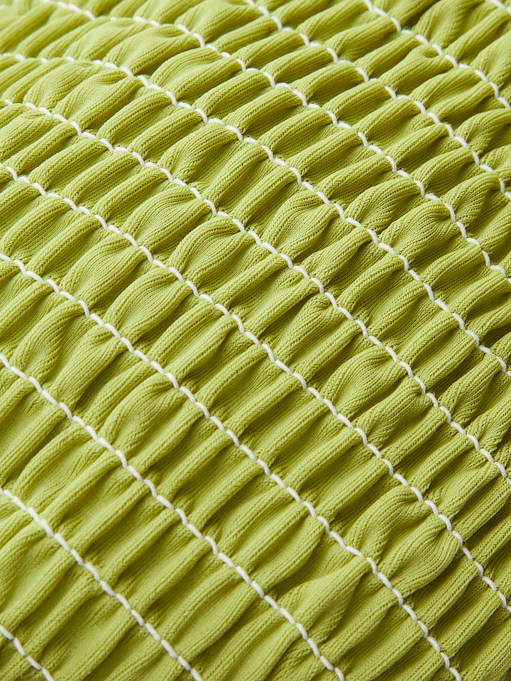 Smocked Triangle Bikini mit Bindebändern