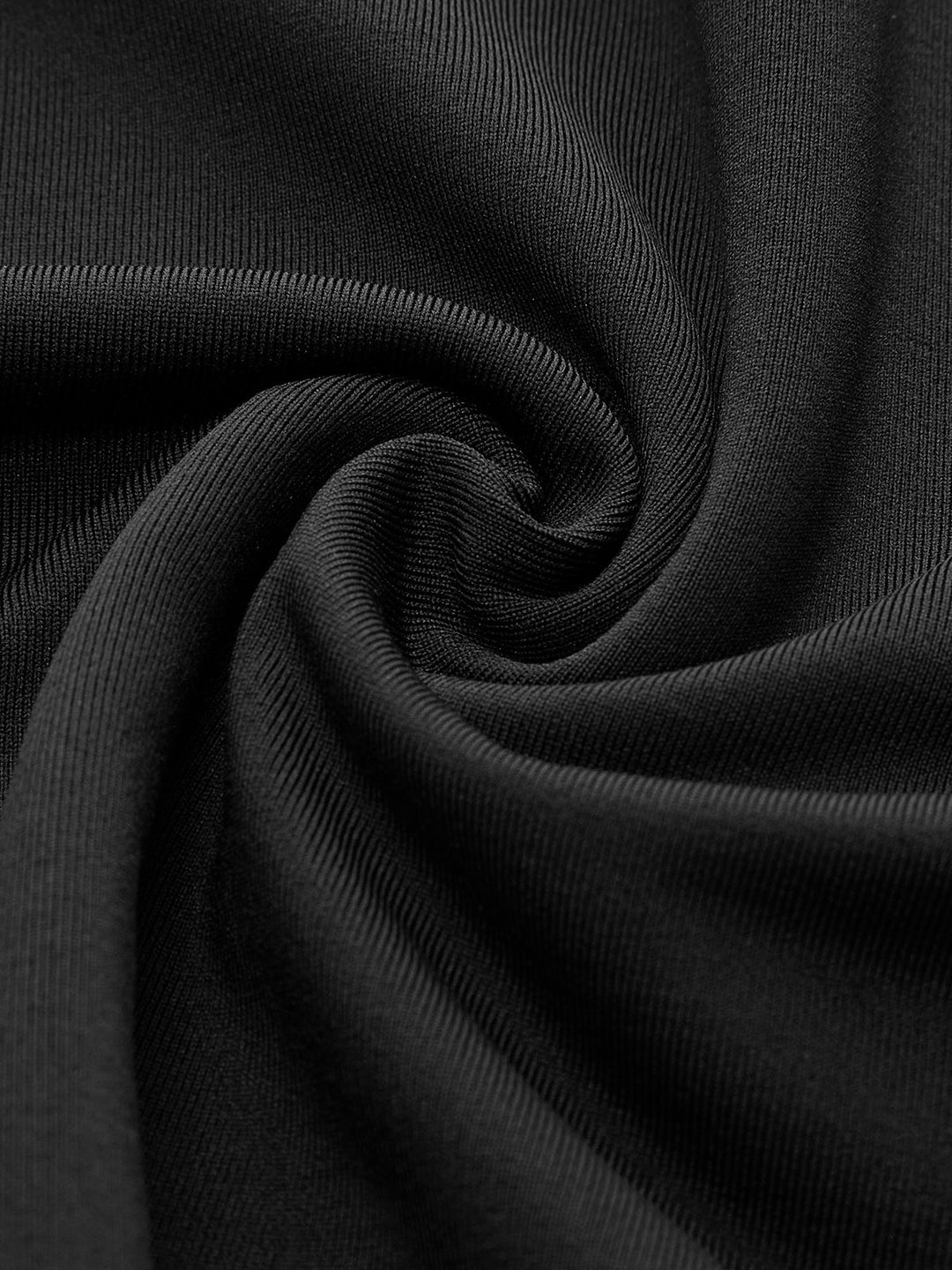 Standkragen-Jerseykleid mit Falten und Schlitz