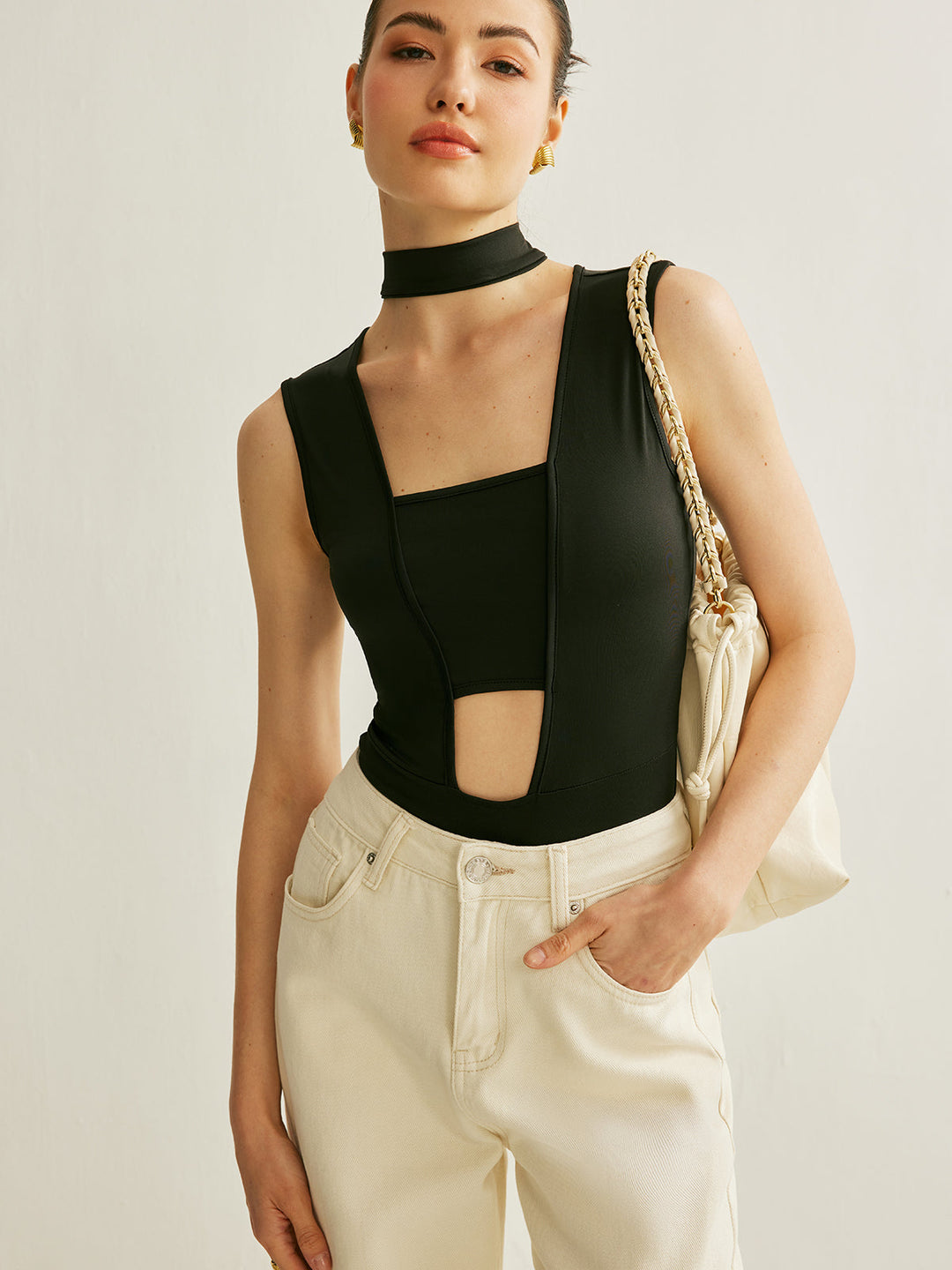 Athleisure ärmelloser Body mit Cutout