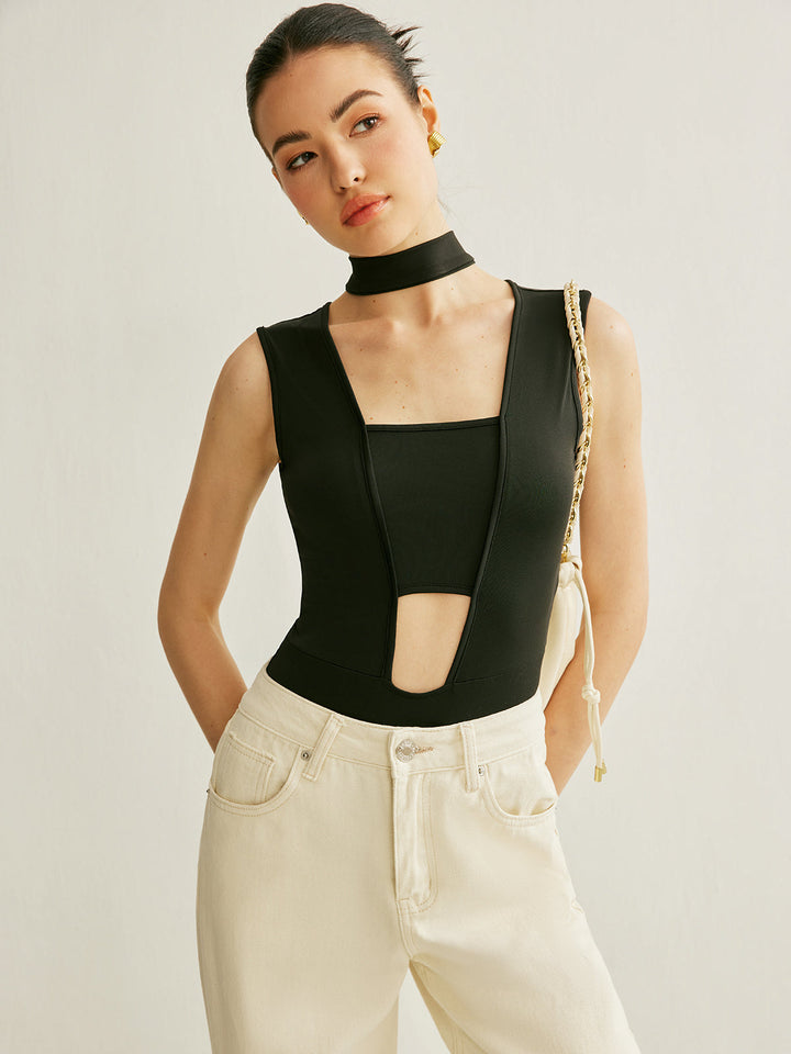 Athleisure ärmelloser Body mit Cutout