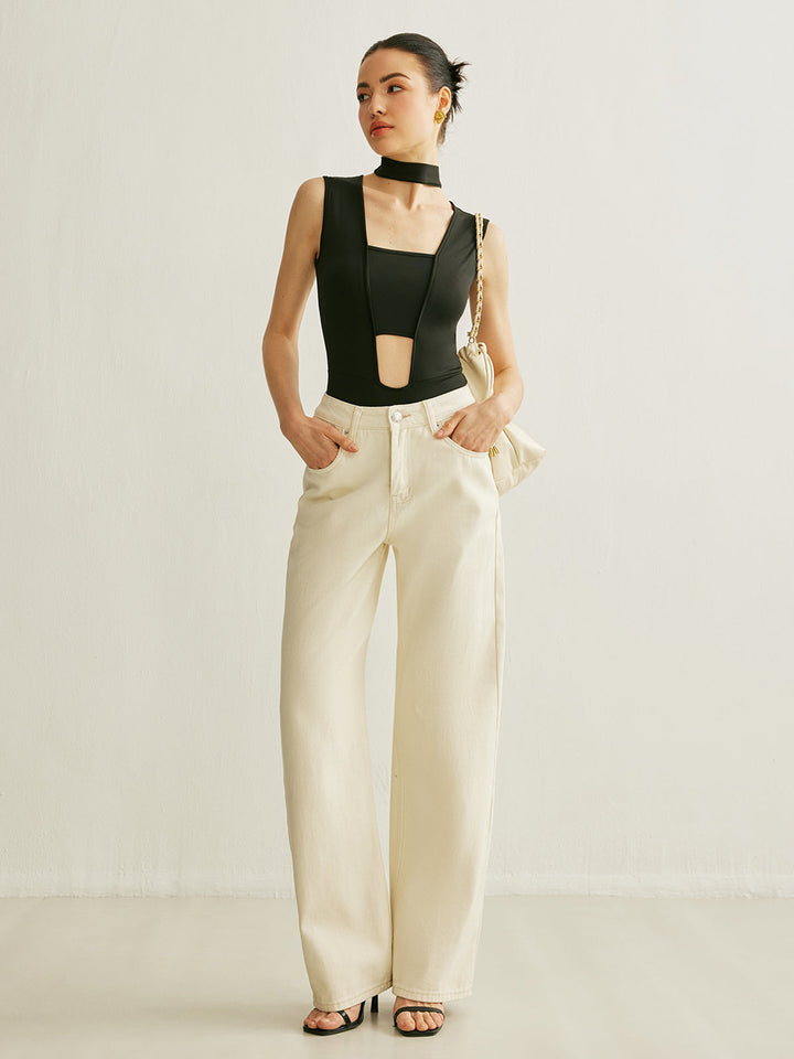 Athleisure ärmelloser Body mit Cutout