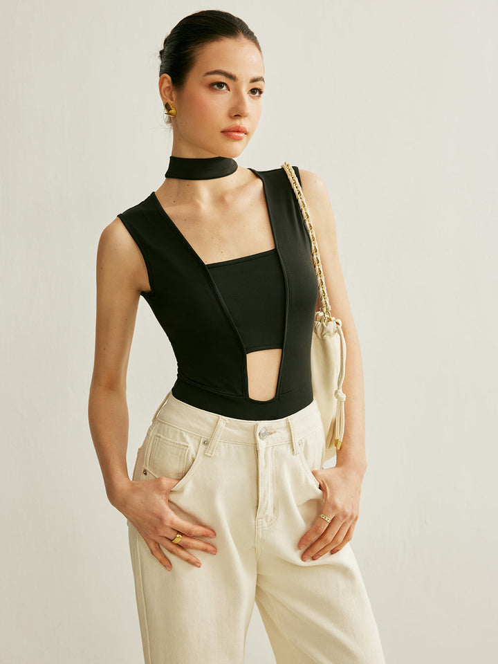 Athleisure ärmelloser Body mit Cutout