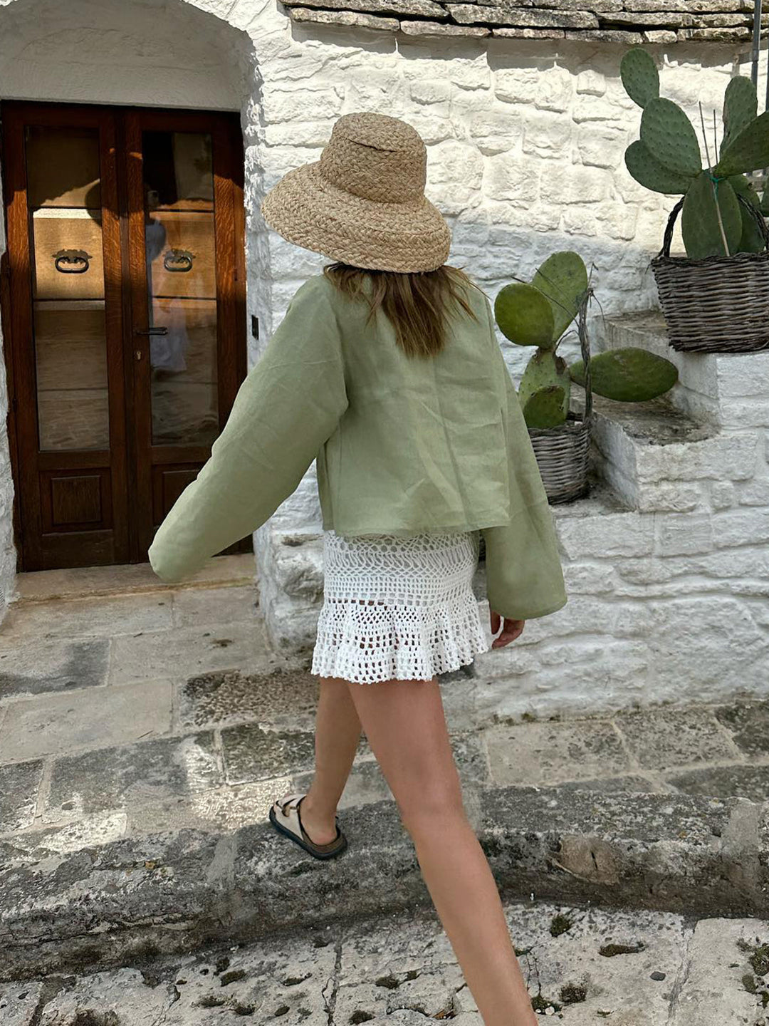 Oversized Langarm-Bluse mit Bindung vorne