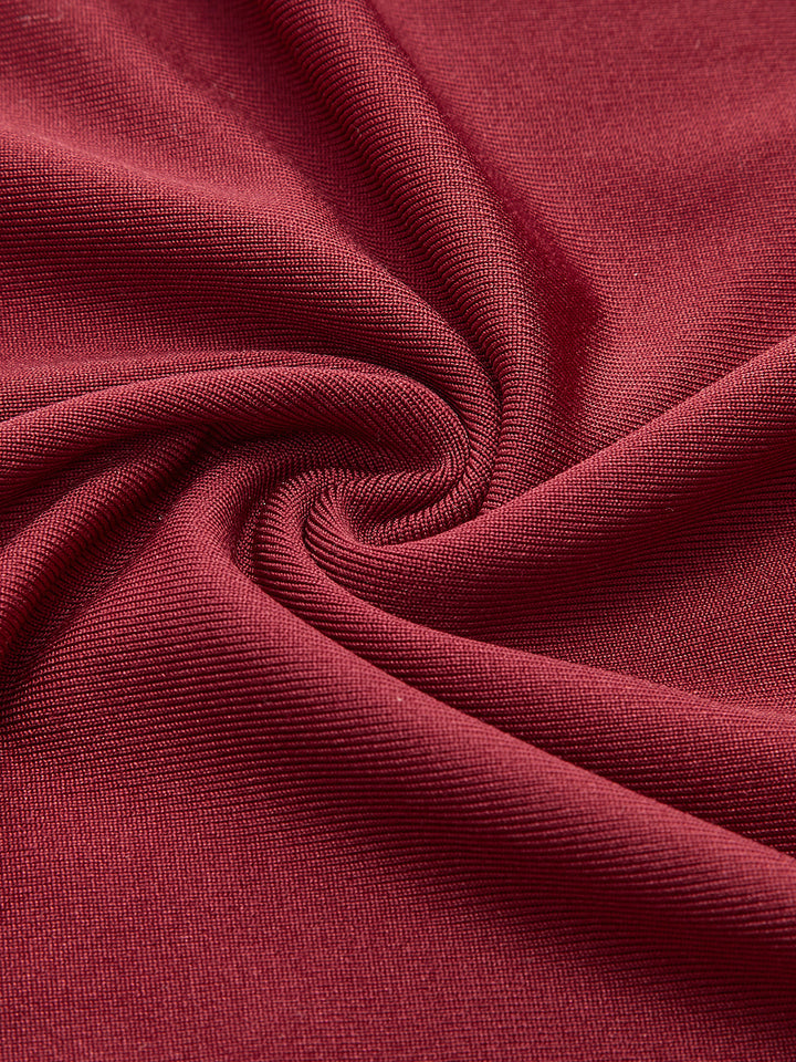 Gerüschtes Jersey Slim Langes Kleid