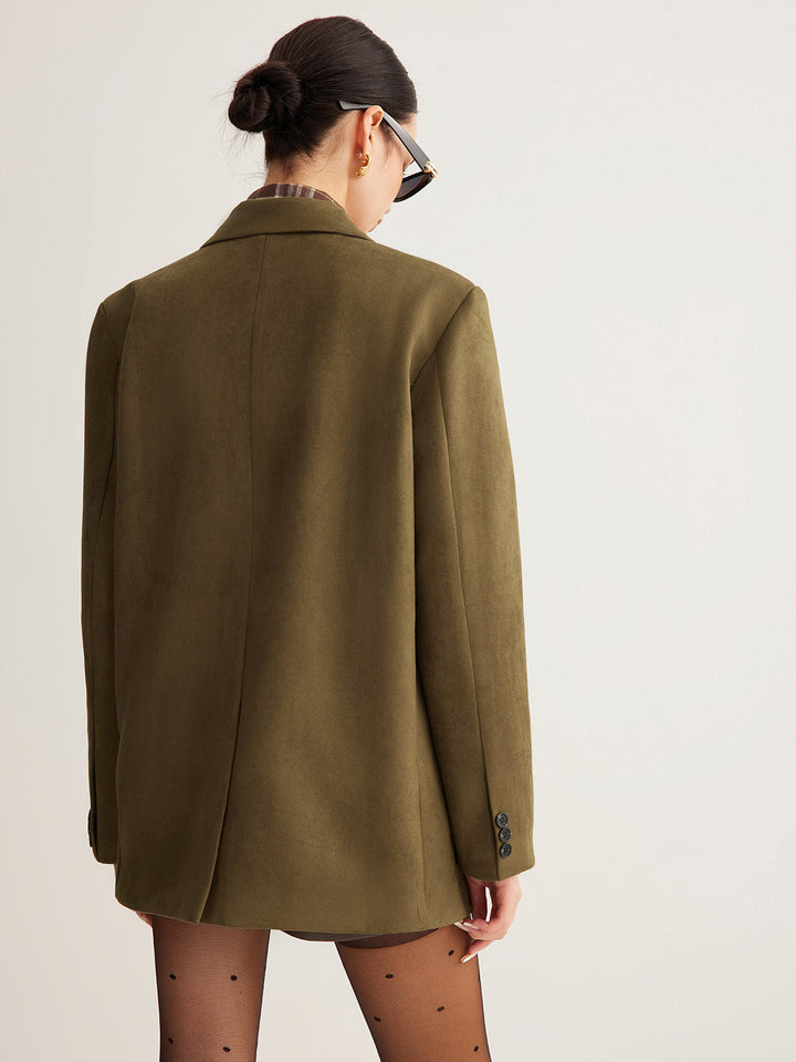 Wildleder Blazer mit Rückenschlitz