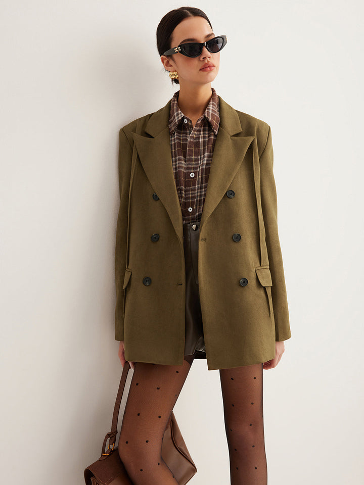 Wildleder Blazer mit Rückenschlitz