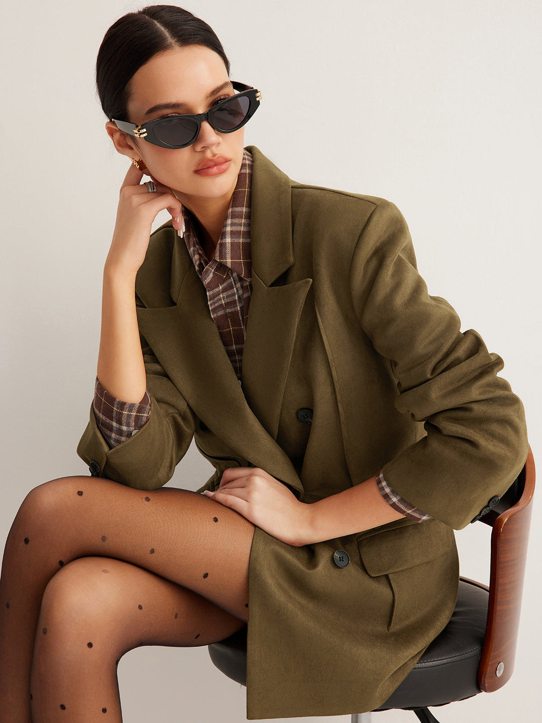 Wildleder Blazer mit Rückenschlitz