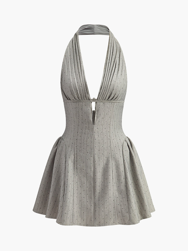 Kleid mit gerafftem Rücken und Neckholder