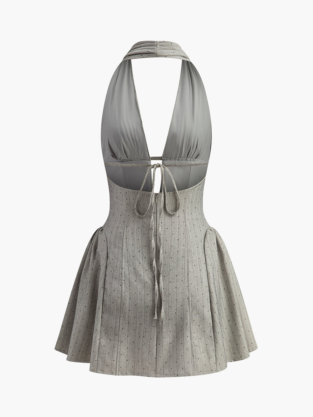 Kleid mit gerafftem Rücken und Neckholder