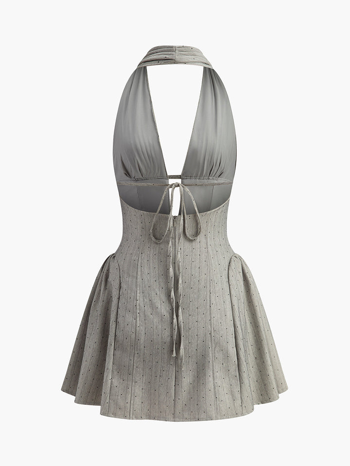 Kleid mit gerafftem Rücken und Neckholder