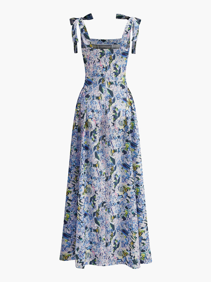 Blumenkleid mit Neckholder-Trägern