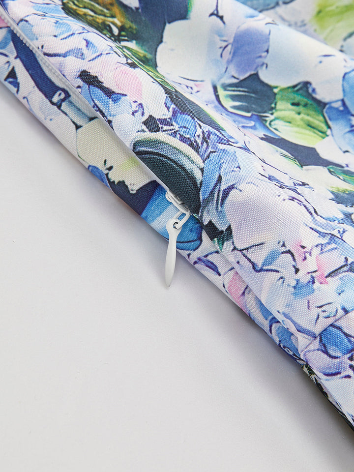 Blumenkleid mit Neckholder-Trägern
