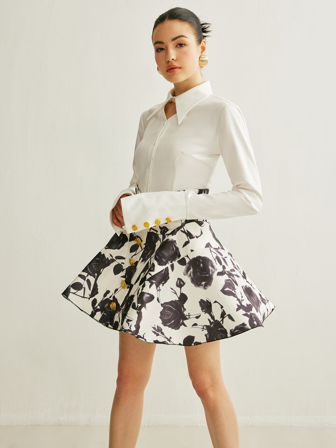Metal Button Cutout Poloshirt