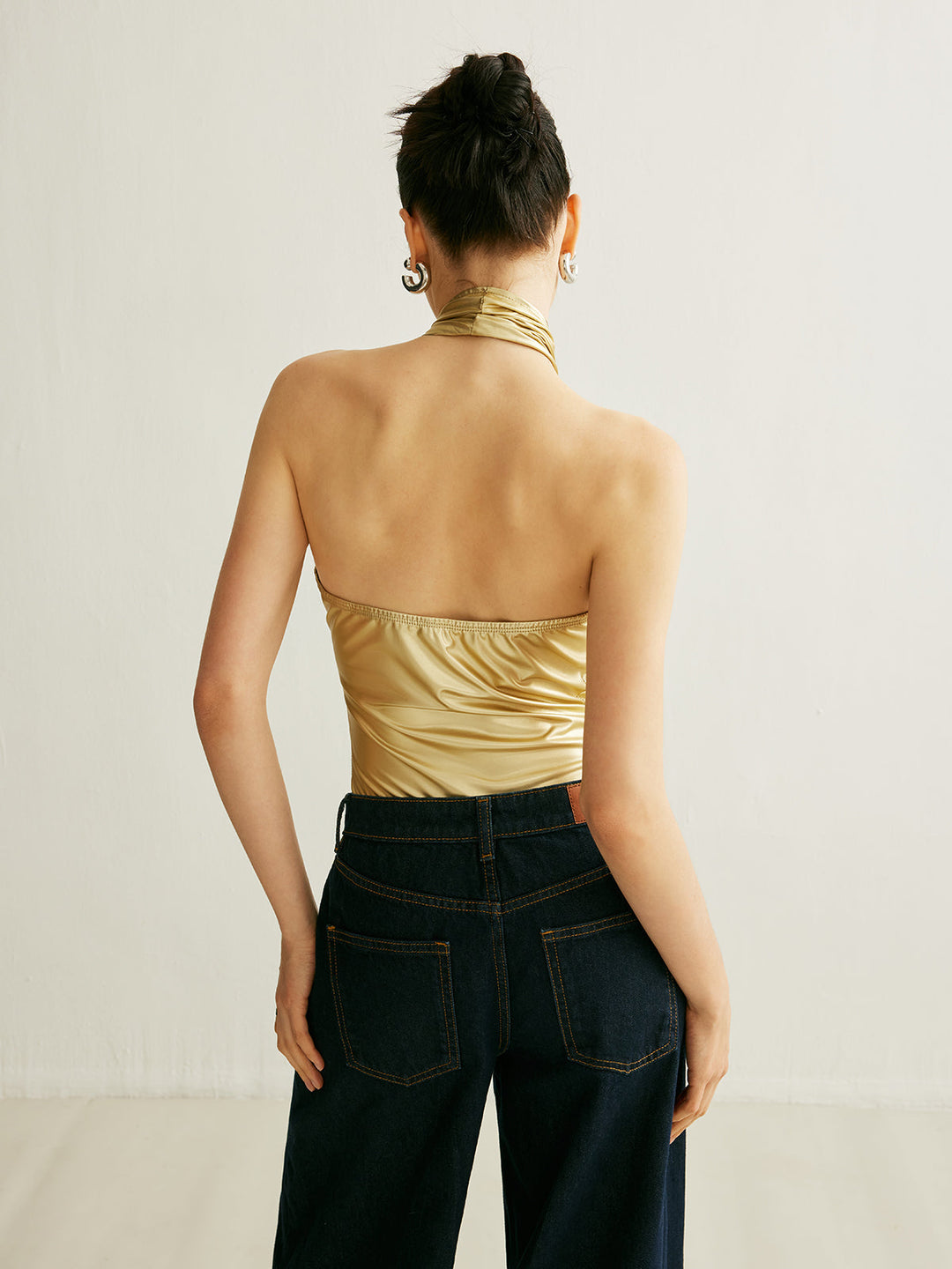PU Kreuzrücken-Bodysuit