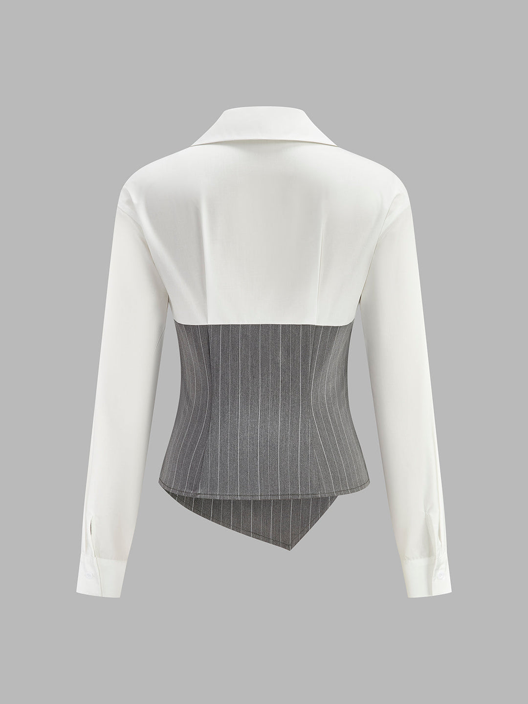 Colorblock Gestreiftes Asymmetrisches Hemd