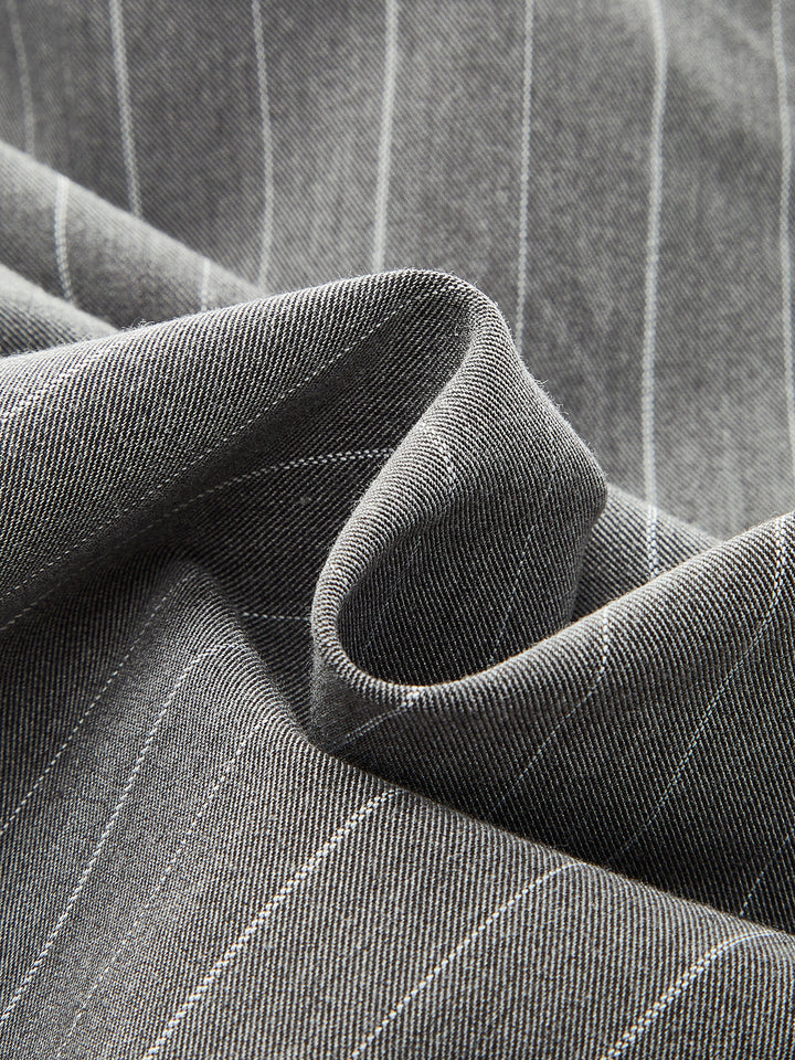 Colorblock Gestreiftes Asymmetrisches Hemd