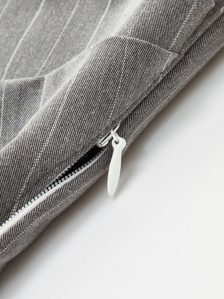Colorblock Gestreiftes Asymmetrisches Hemd