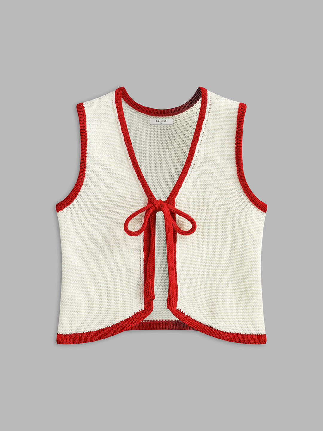 Geflochtener Pullover-Weste mit Farbblock