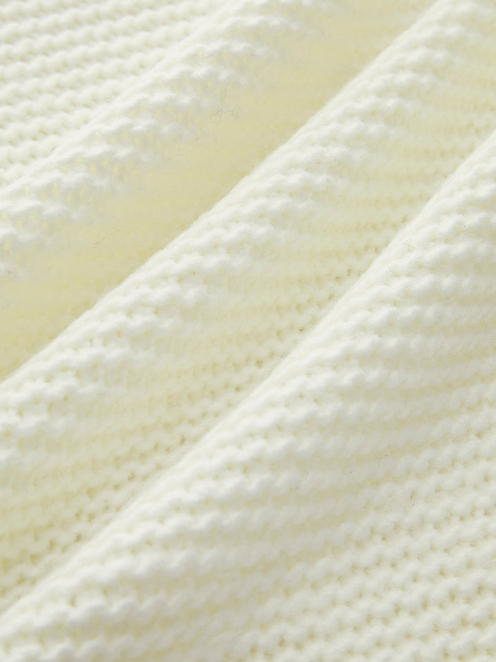 Geflochtener Pullover-Weste mit Farbblock