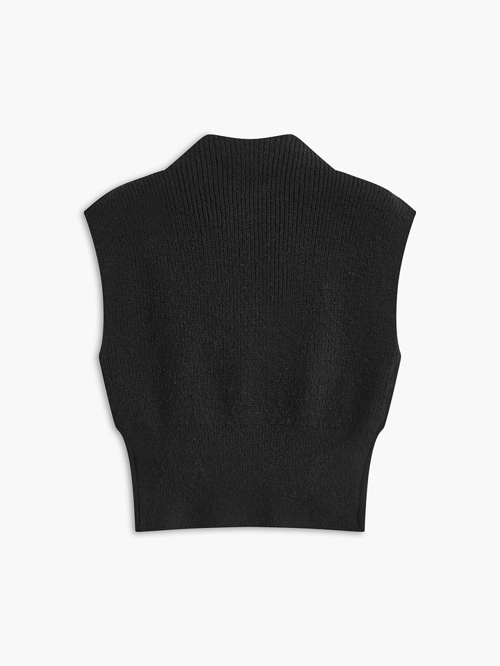 Standkragen Stickerei Blumiger Pullover Weste
