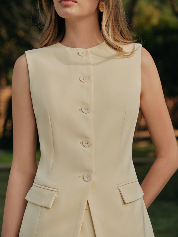 Eleganter Knopf-Westen-Split