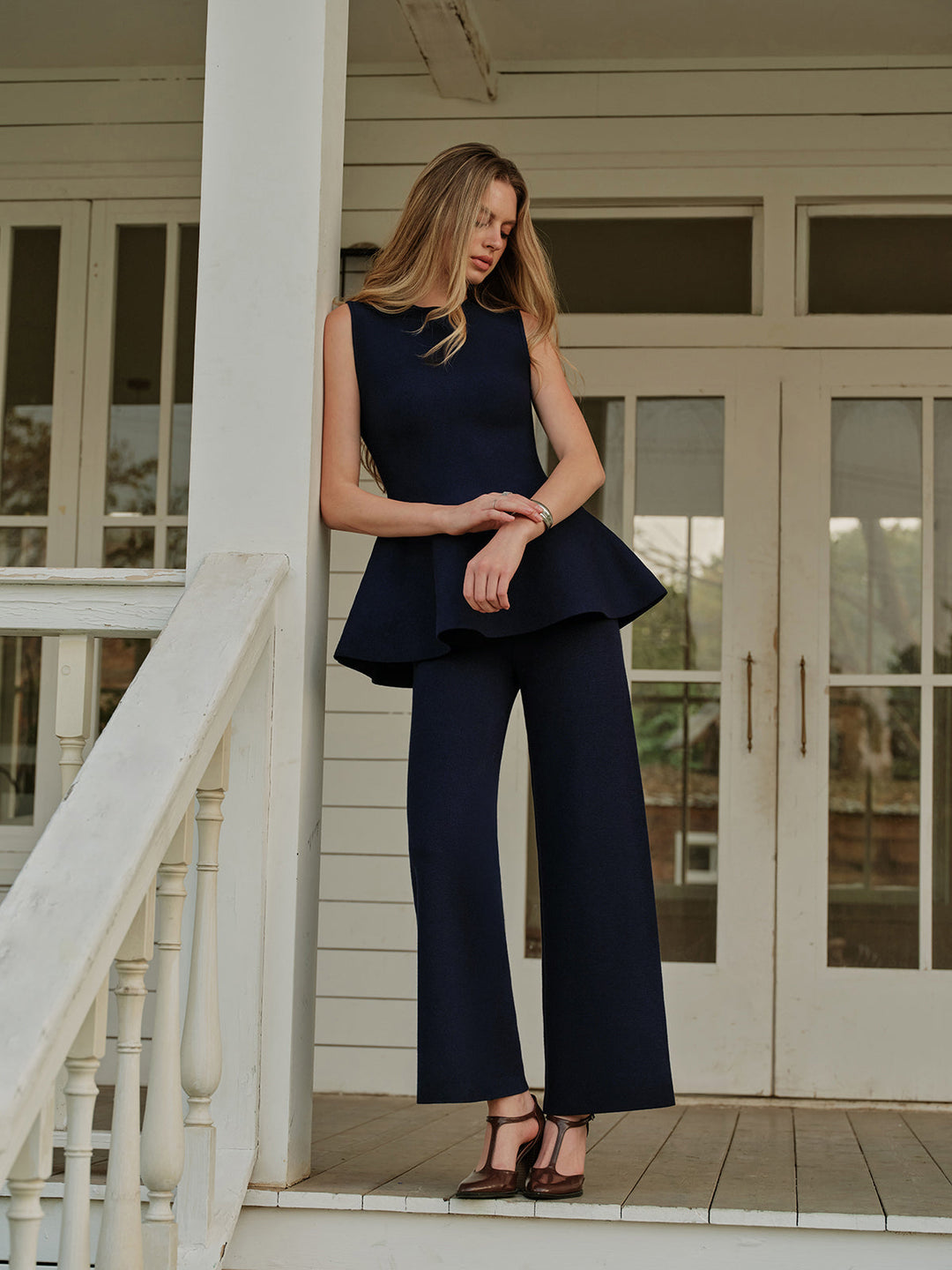 Leger Pullover-Hose mit elastischem Bund