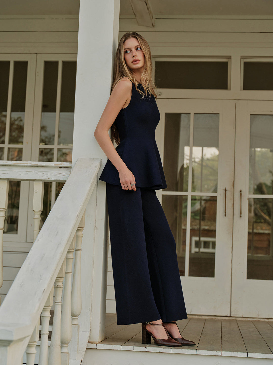 Leger Pullover-Hose mit elastischem Bund