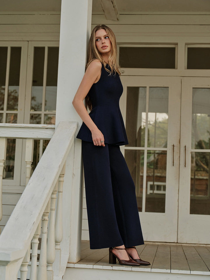 Leger Pullover-Hose mit elastischem Bund