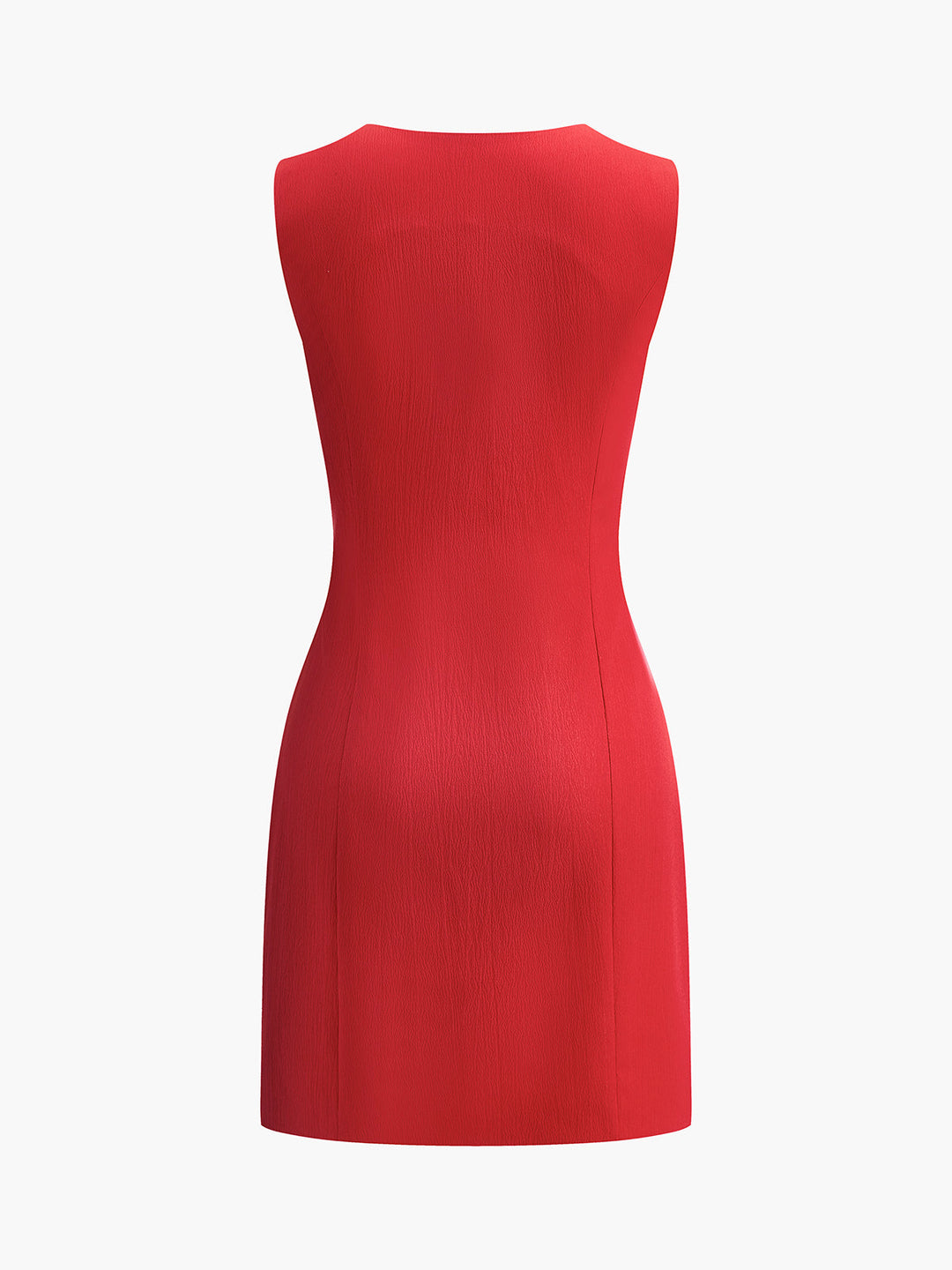S����aum V-Ausschnitt Ärmelloses kurzes Kleid