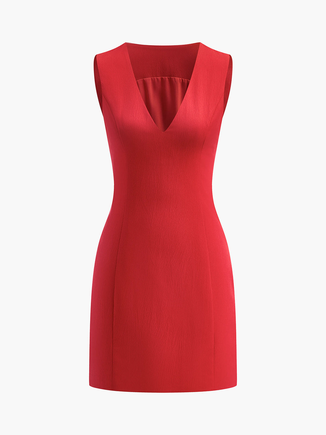 S����aum V-Ausschnitt Ärmelloses kurzes Kleid