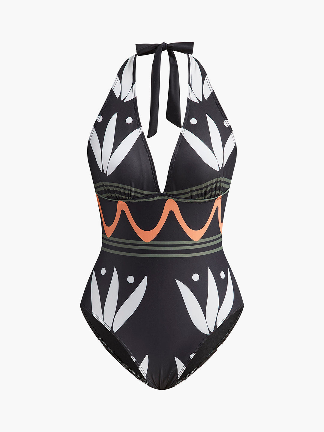 Halter Neck Geometrischer Badeanzug